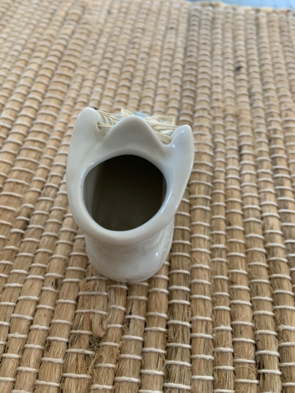 Porcelain Baby Bootie Figurine with Floral Detail - White - Picture 3 of 5